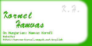 kornel hamvas business card