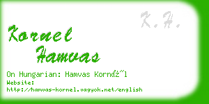 kornel hamvas business card